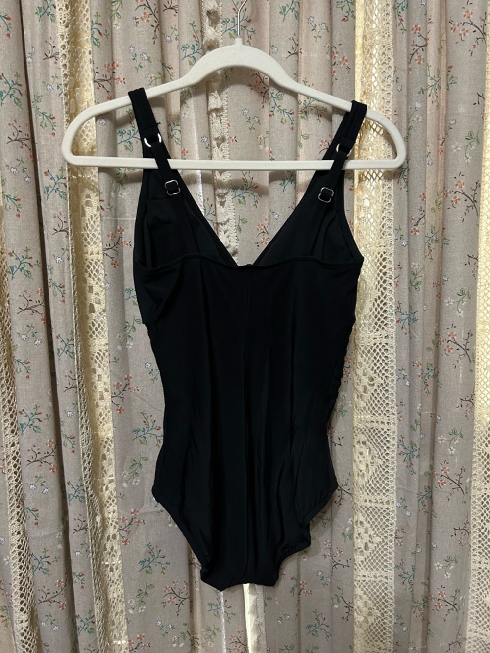 Aqua Green Black Ruched One Piece Swimsuit NWT Size M 8/10 - Picture 5 of 5